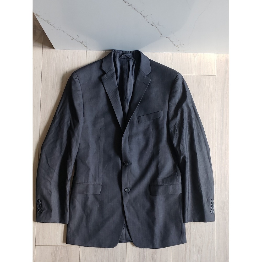 Calvin Klein Wool Sport Coat Mens 42R Gray Slim Fit Blazer Jacket Made in Canada